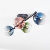 Chehalis ceiling light, globe light blue, green, clear, coppery, 4-light sources