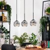 Ripoll hanging light, globe light, pendant light Ecru, black, 3-light sources