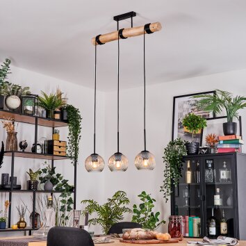 Ripoll hanging light, globe light, pendant light Ecru, black, 3-light sources