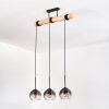 Koyoto hanging light, globe light, pendant light Ecru, black, 3-light sources