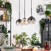 Koyoto hanging light, globe light, pendant light Ecru, black, 3-light sources