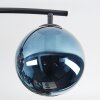 Gastor ceiling light, globe light blue, chrome, green, coppery, Smoke-coloured, 4-light sources