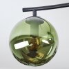Gastor ceiling light, globe light blue, chrome, green, coppery, Smoke-coloured, 4-light sources