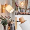 Fallhagen wall light, wall spotlight chrome, Light wood, 1-light source