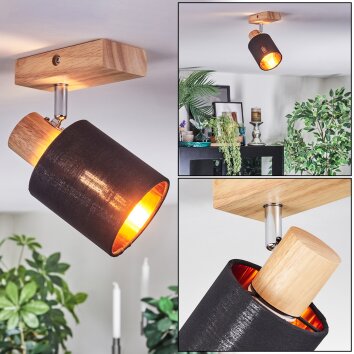 Fallhagen wall light, wall spotlight chrome, Light wood, 1-light source