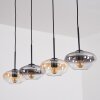 Mertola hanging light, pendant light Amber, clear, Smoke-coloured, 4-light sources