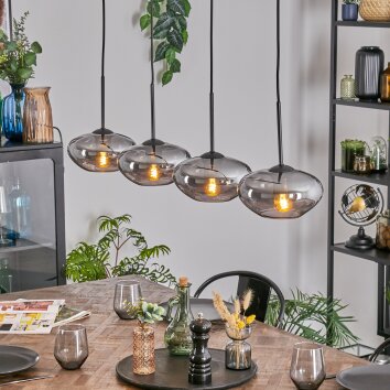 Mertola hanging light, pendant light Smoke-coloured, 4-light sources