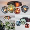 Ripoll ceiling light, globe light blue, green, coppery, 4-light sources