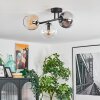 Koyoto ceiling light, globe light Amber, clear, Smoke-coloured, 3-light sources