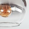 Koyoto ceiling light, globe light Amber, clear, Smoke-coloured, 3-light sources