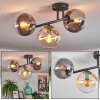 Gastor ceiling light, globe light Amber, clear, Smoke-coloured, 3-light sources