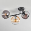 Gastor ceiling light, globe light Amber, clear, Smoke-coloured, 3-light sources