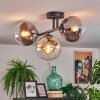 Gastor ceiling light, globe light Amber, clear, Smoke-coloured, 3-light sources
