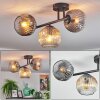 Ripoll ceiling light, globe light Amber, clear, Smoke-coloured, 3-light sources