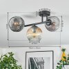 Ripoll ceiling light, globe light Amber, clear, Smoke-coloured, 3-light sources