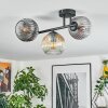 Ripoll ceiling light, globe light Amber, clear, Smoke-coloured, 3-light sources