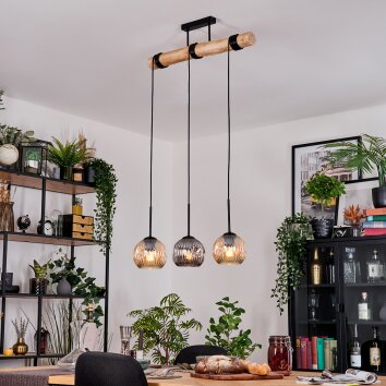 Koyoto hanging light, globe light, pendant light Ecru, black, 3-light sources