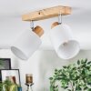 Fallhagen ceiling light, ceiling spotlight chrome, Light wood, 2-light sources
