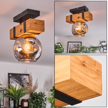 Sernadelo ceiling light, globe light Ecru, black, 1-light source