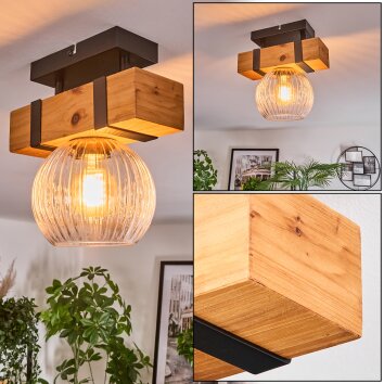 Sernadelo ceiling light, globe light Ecru, black, 1-light source