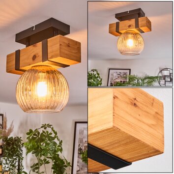 Sernadelo ceiling light, globe light Ecru, black, 1-light source