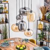 Apedo hanging light, globe light, pendant light Amber, Smoke-coloured, 6-light sources
