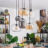 Apedo hanging light, globe light, pendant light Amber, clear, Smoke-coloured, 6-light sources