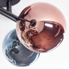 Chehalis ceiling light, globe light blue, chrome, green, coppery, Smoke-coloured, 4-light sources