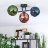 Gastor ceiling light, globe light blue, green, coppery, 3-light sources