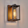 Portalis outdoor wall light, wall light Wood like finish, black, 1-light source