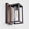 Portalis outdoor wall light, wall light Wood like finish, black, 1-light source