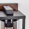 Portalis outdoor wall light, wall light Wood like finish, black, 1-light source