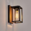 Portalis outdoor wall light, wall light Wood like finish, black, 1-light source