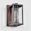 Portalis outdoor wall light, wall light Wood like finish, black, 1-light source
