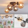 Chehalis ceiling light, globe light Amber, Smoke-coloured, 4-light sources