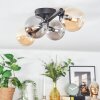 Chehalis ceiling light, globe light Amber, Smoke-coloured, 4-light sources