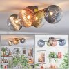 Chehalis ceiling light, globe light blue, green, clear, coppery, 4-light sources