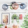 Chehalis ceiling light, globe light blue, green, clear, coppery, 4-light sources