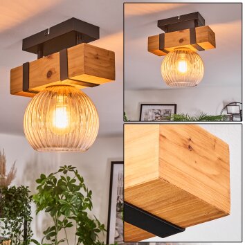 Sernadelo ceiling light, globe light Ecru, black, 1-light source