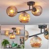 Ripoll ceiling light, globe light Amber, 3-light sources