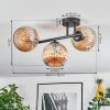 Ripoll ceiling light, globe light Amber, 3-light sources
