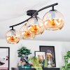 Koyoto ceiling light, globe light Amber, 4-light sources
