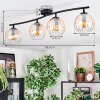 Koyoto ceiling light, globe light Amber, clear, 4-light sources