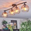 Koyoto ceiling light, globe light Amber, clear, 4-light sources