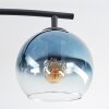 Koyoto ceiling light, globe light blue, gold, green, clear, 4-light sources
