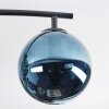 Gastor ceiling light, globe light blue, chrome, green, Smoke-coloured, 4-light sources