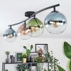 Gastor ceiling light, globe light blue, green, clear, coppery, 4-light sources