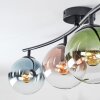Gastor ceiling light, globe light blue, green, clear, coppery, 4-light sources