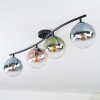 Gastor ceiling light, globe light blue, green, clear, coppery, 4-light sources
