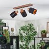 Fallhagen ceiling light, ceiling spotlight chrome, Dark wood, 3-light sources
